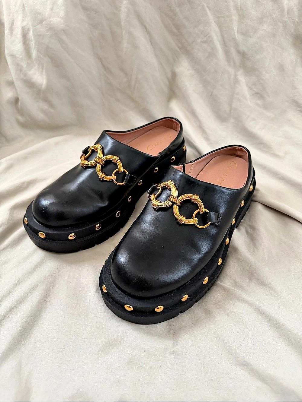 Circus by Sam Edelman Black Buckle Platform Mules Like New
